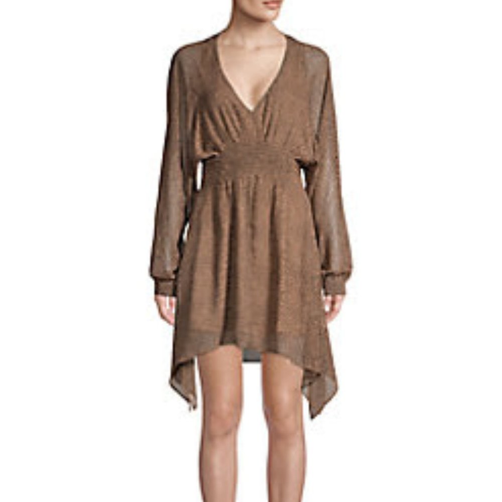 Fate  Leopard-Print Mini Dress Color: CAMEL MULTI Size: MEDIUM